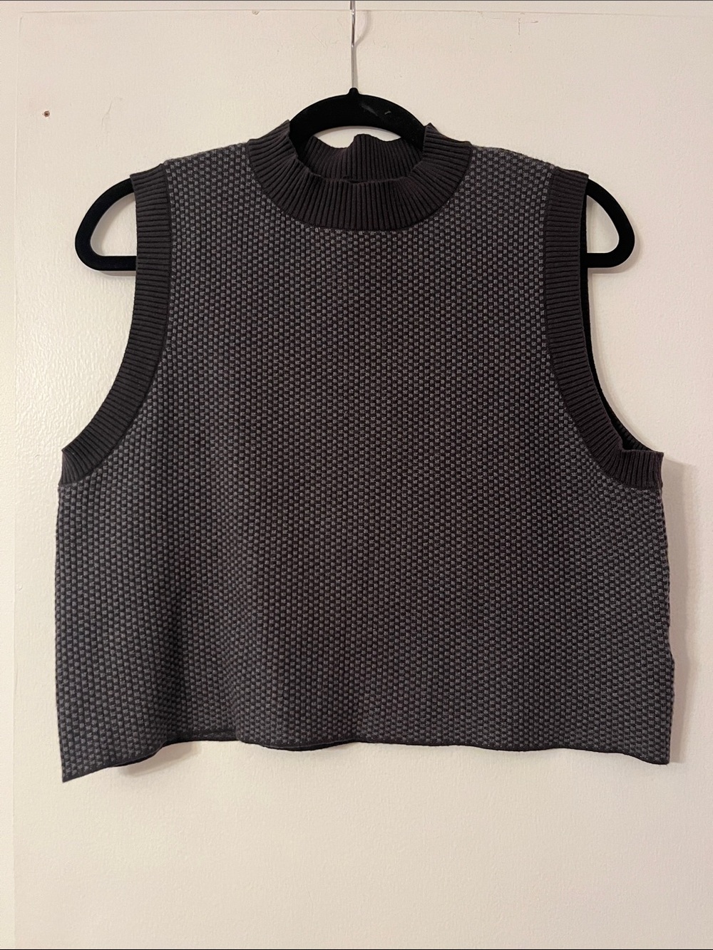 Rachel Zoe Charcoal Gray Mock Neck Knit Tank